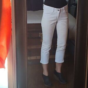Banana Republic White Classic Midwaist Cropped Jeans